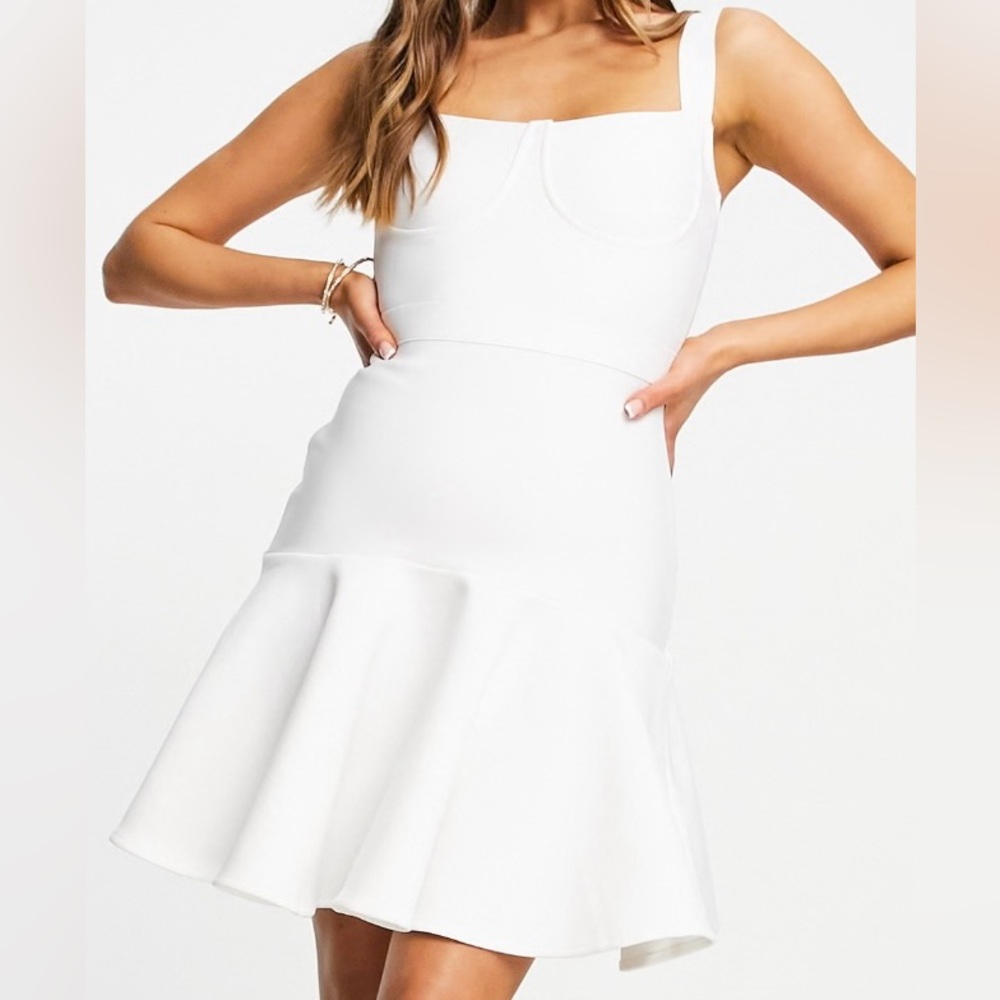Band of Stars White Sleeveless Mini Dress